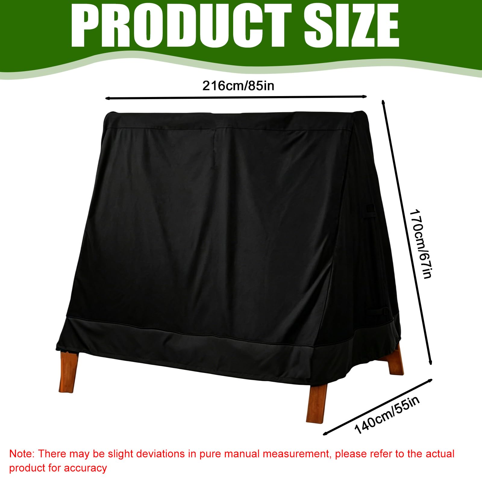 Copertura per dondolo Hollywood, telaio ad A, copertura per altalena Oxford 210D, resistente agli strappi, impermeabile, antivento, per mobili da giardino (216 x 140 x 170 cm)