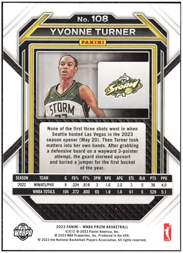 Miniatura 2 de Yvonne Turner 2023 Panini WNBA Prizm #108 NM-MT+ Basketball