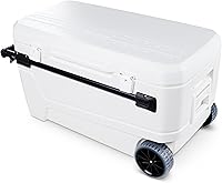 Igloo MaxCold Glide 110 Qt Wheeled Cooler - 5-Day Ice Retention, UV Protected, Holds 168 Cans, Made in USA