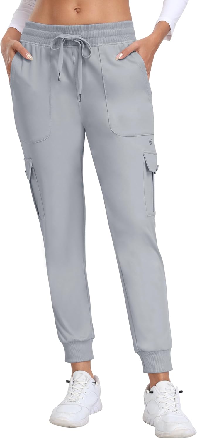 MoFiz Women's Fleece Cargo Joggers Hiking Pants High Waisted Thermal Outdoor Sweatpants for Women with Pockets - Image 3