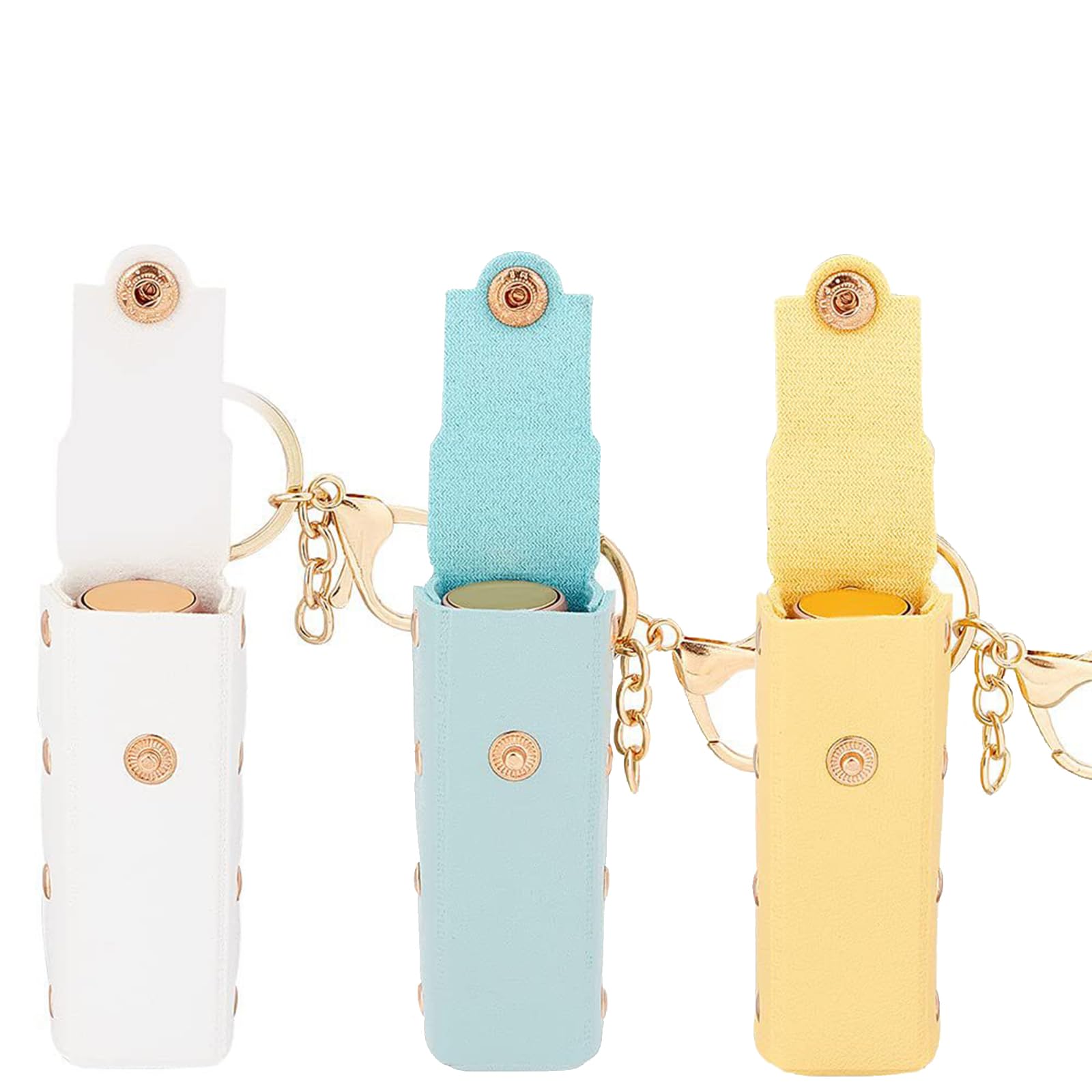 HeartYue 3 Pcs Lipstick Bag PU Leather Chapstick Case Lipstick Bag Lip Balm Holder, Portable Chapstick Holder for Travel Daily Use Chapstick