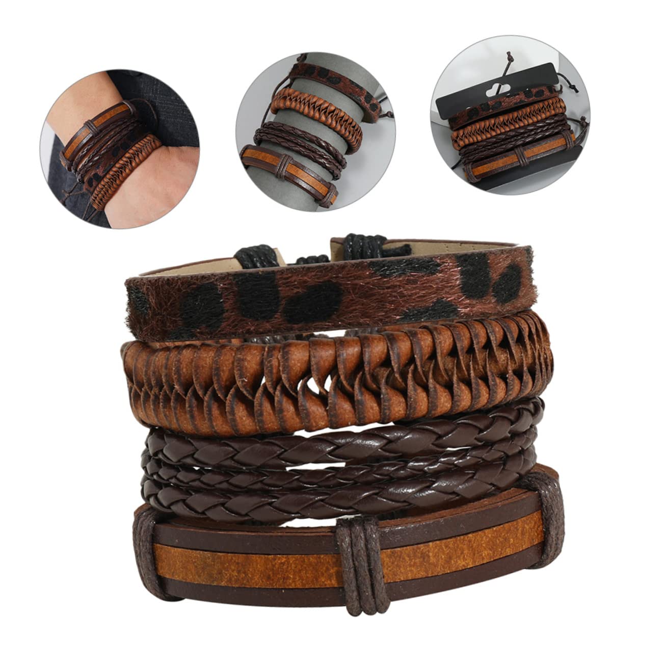 ABOOFAN 40piezas De Trenzado Ajustable Para Hombres y Mujeres Pulseras De Retro Para Ocasiones Especiales