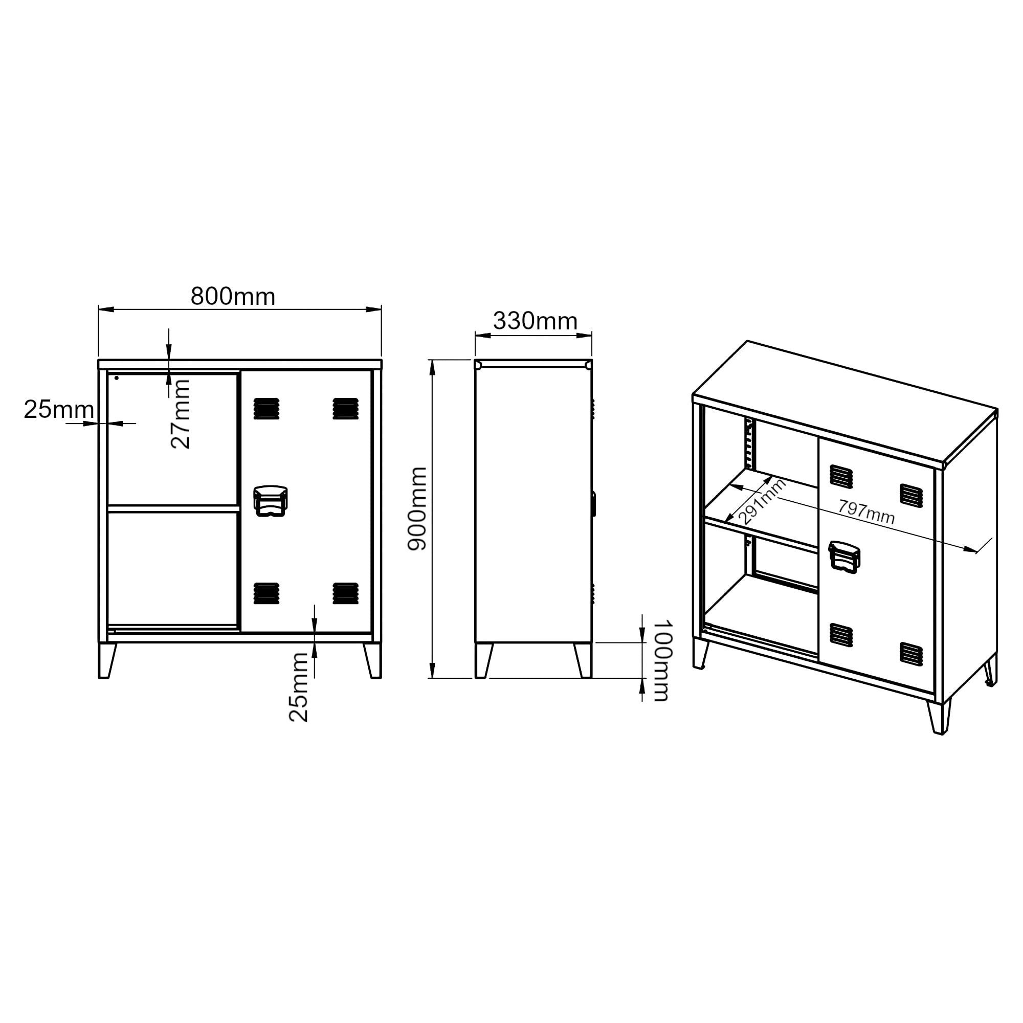 [en.casa] Casier de Bureau Métallique Armoire à 2 Portes Meuble de Rangement pour Bureau Atelier Chambre Acier Laminé à Froid 90 x 80 x 33 cm Vert Pastel Mat