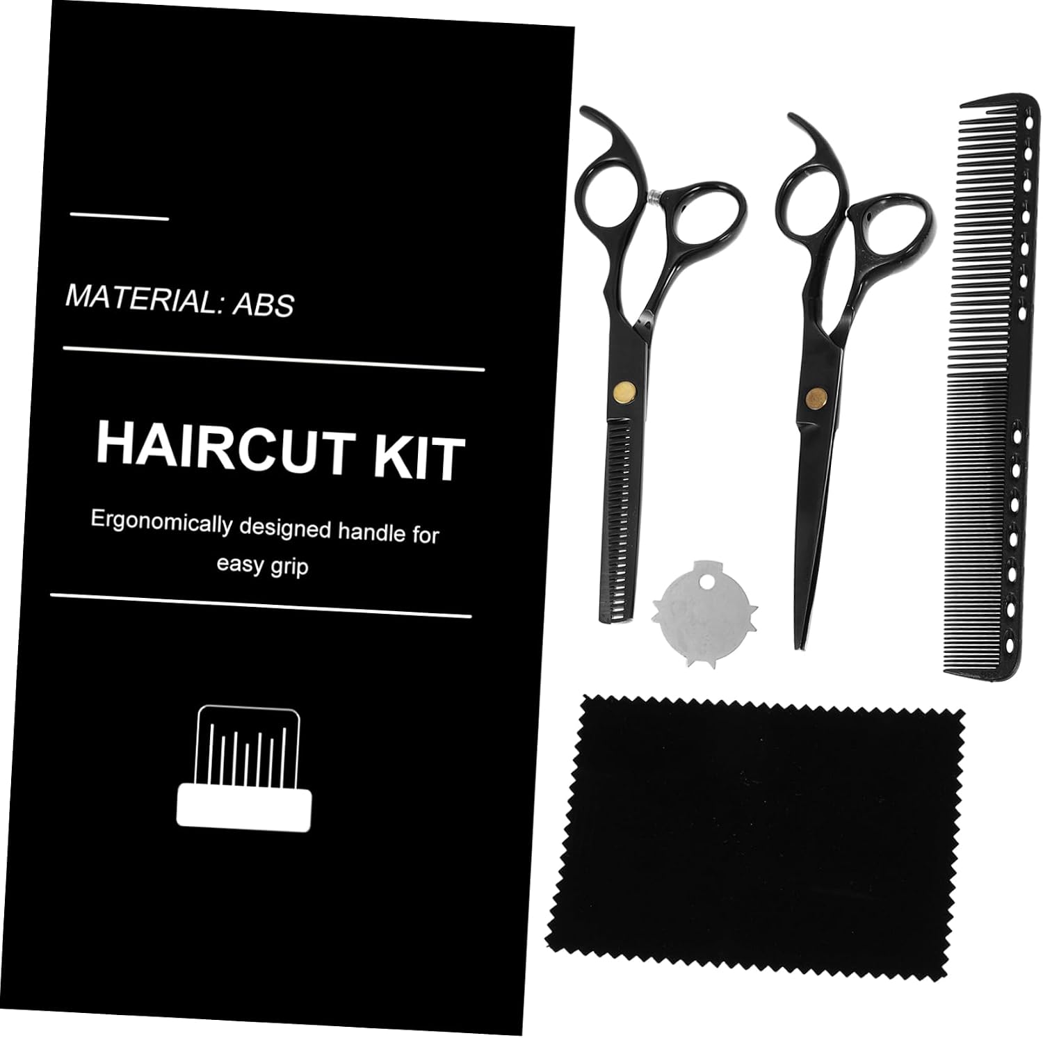 Ipetboom Professional Barber Scissors Set 1-Piece Stainless Steel Hair Cutting Shears Kit Hair Clips for Men Women and Pets and Grooming