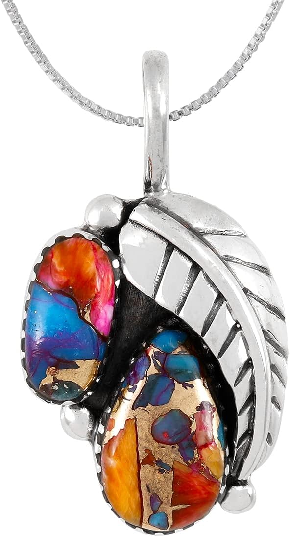 Turquoise Necklace 925 Sterling Silver Pendant & 20" Chain