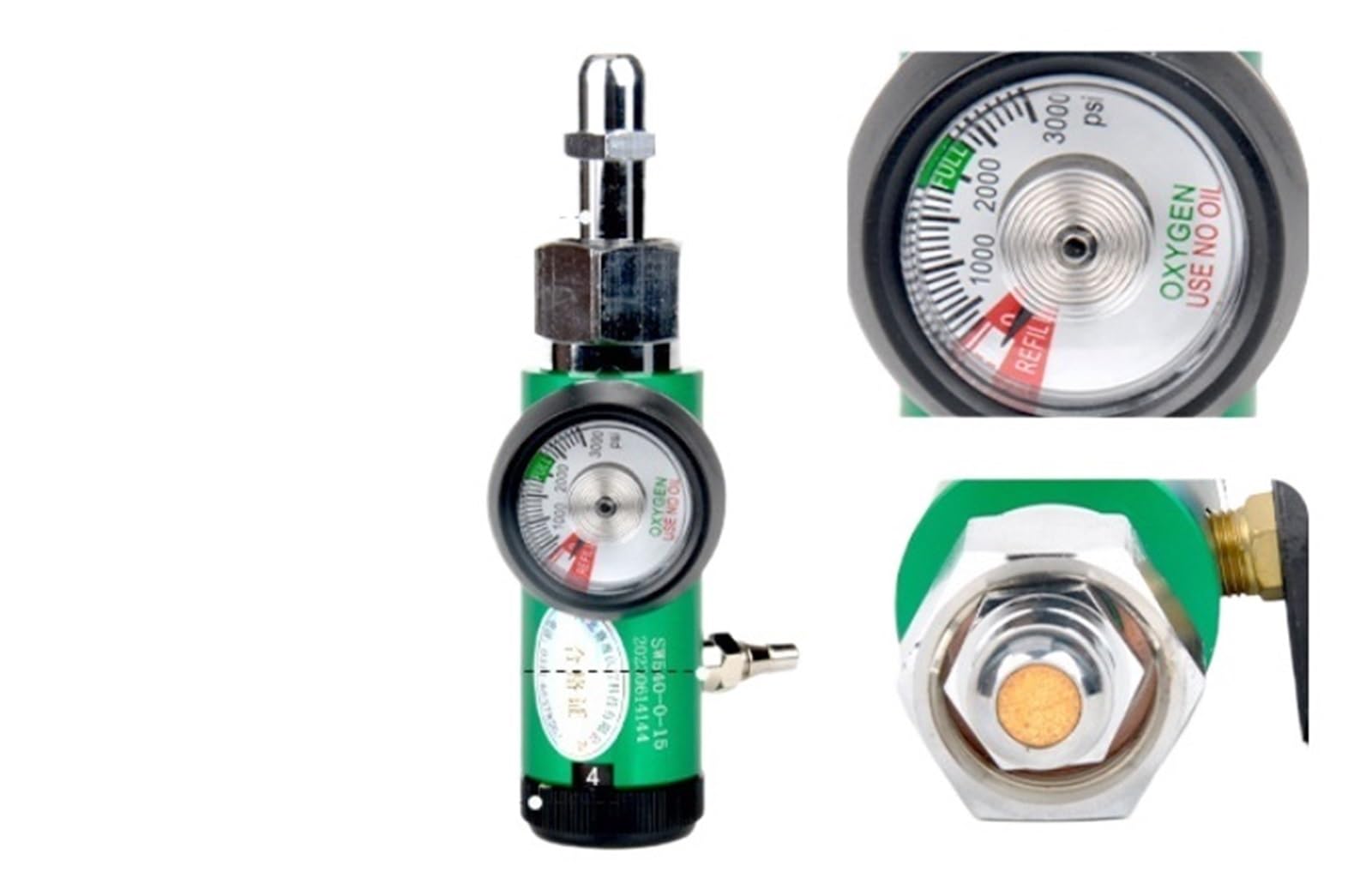CGA540 Regulator Ciśnienia Tlenu Z Przepływomierzem, 3000 Psi