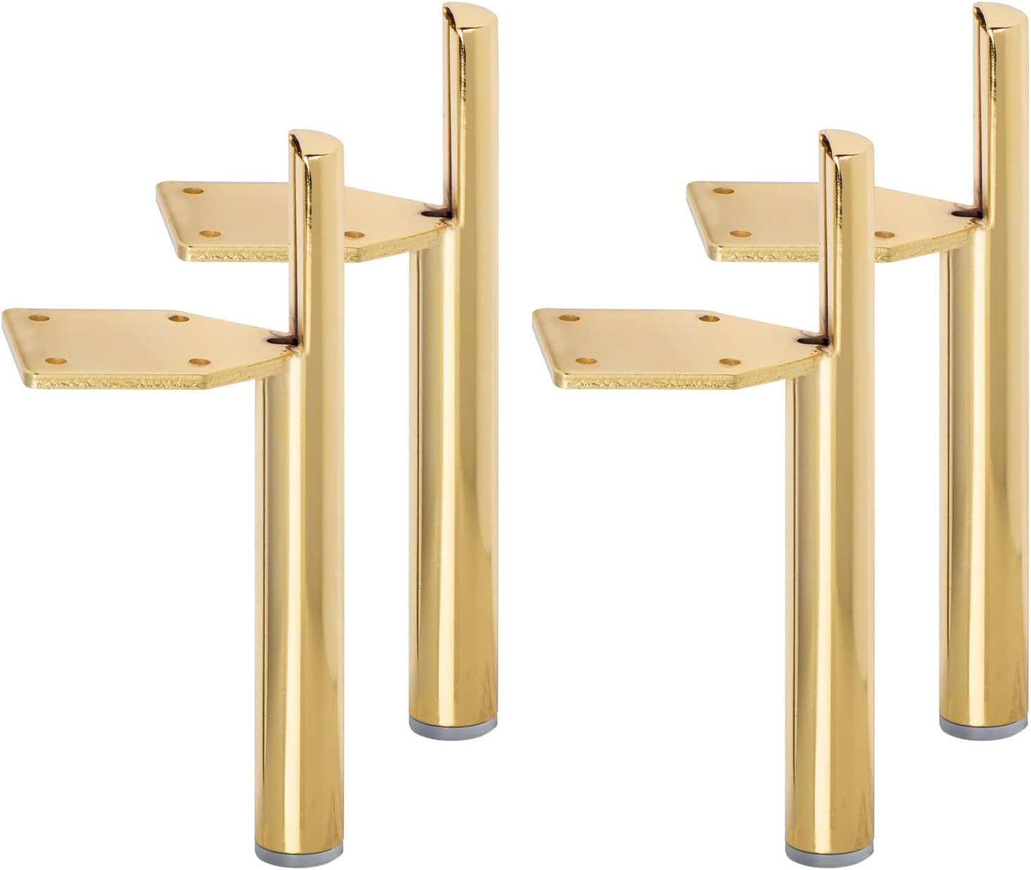 6 inch Metal Furniture Legs, La Vane Set of 4 Modern Iron Tapered Side Mounted Furniture Replacement Feet Gold for Home DIY Project Sofa Couch Table Cabinet Bed