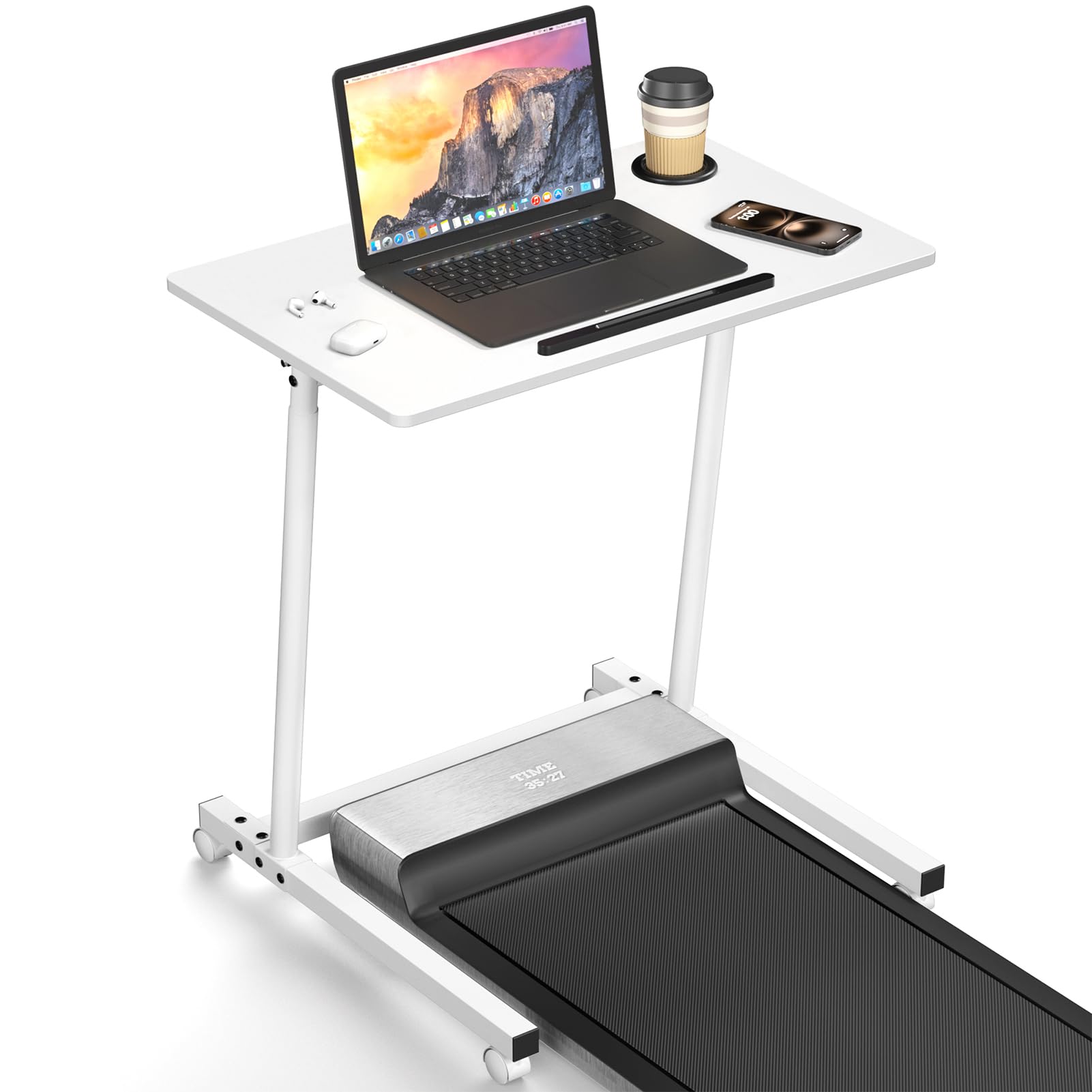 Treadmill Desk Mobile Small Standing Desk with Wheels for Walking Pad Portable Table for Laptop Rolling Table Adjustable