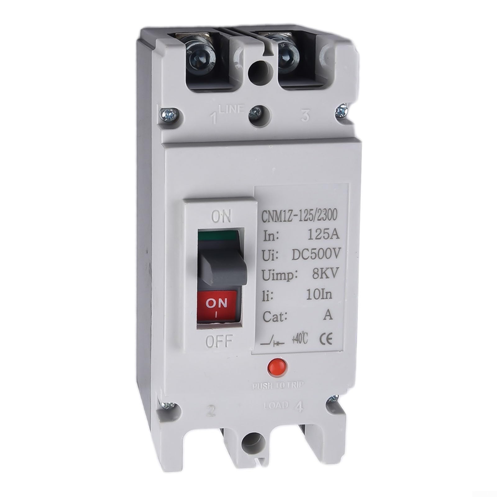 Disyuntor MCCB 2P DC para sistemas de baterías solares con resistencia de choque y confiabilidad (125A)