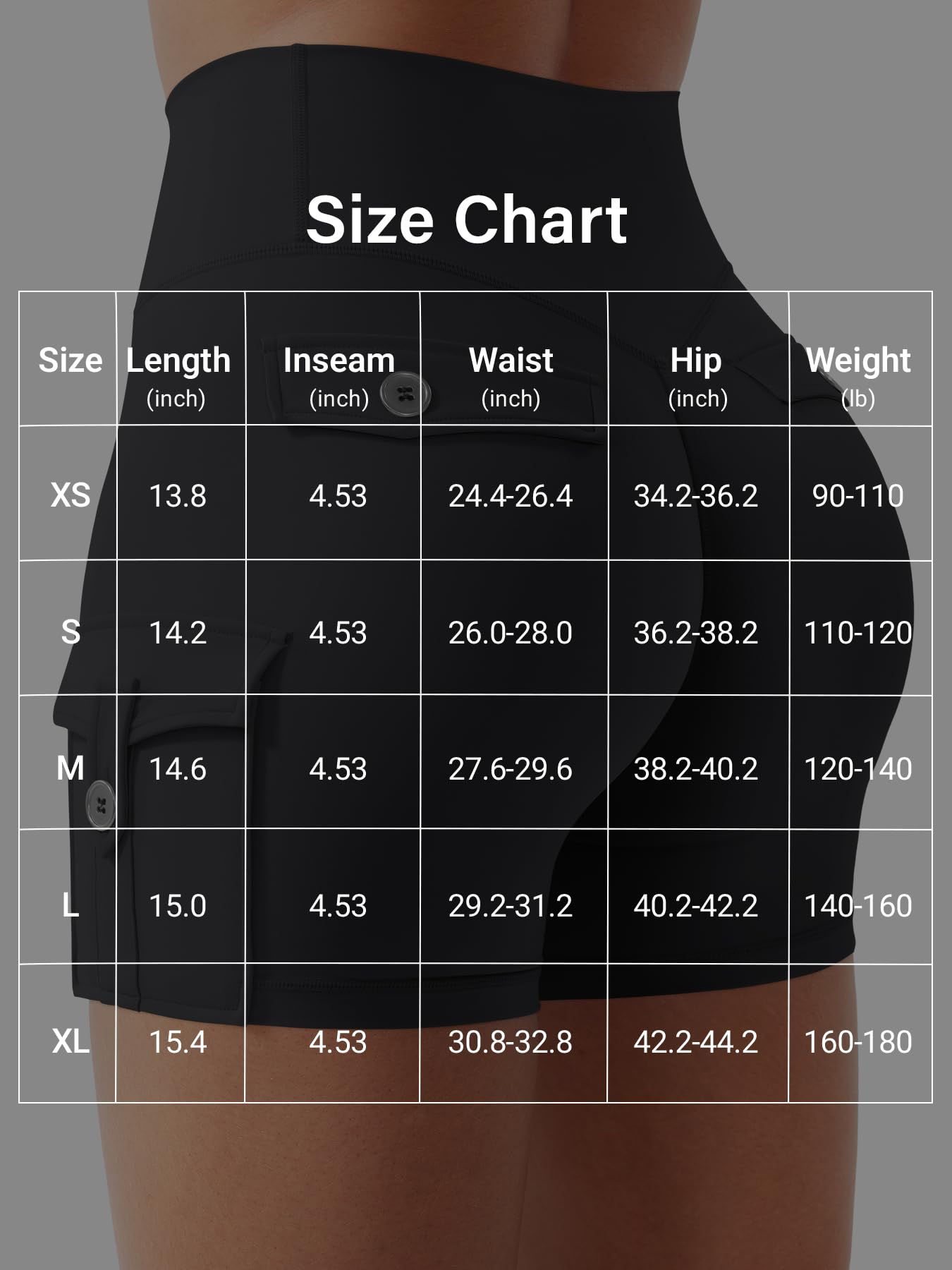 CoreFlex - Pantalones cortos de entrenamiento para mujer con bolsillos tipo cargo, cintura oculta, entrepierna de 3.6 pulgadas, 4.5 pulgadas, sin costura frontal — view 8