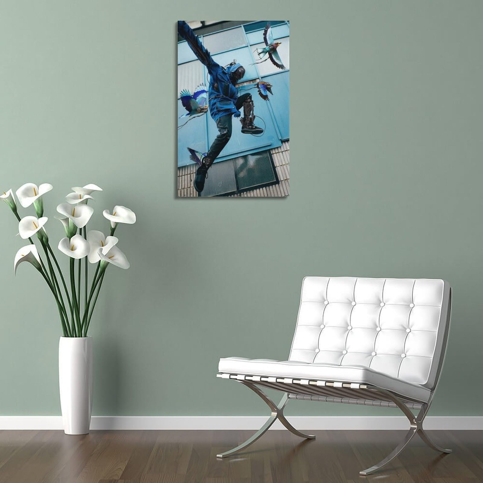 ZOGJIN Stampa artistica da parete moderna su tela, decorazione artistica da parete in stile mecha, stile mecha estremo, 40 x 60 cm, con cornice