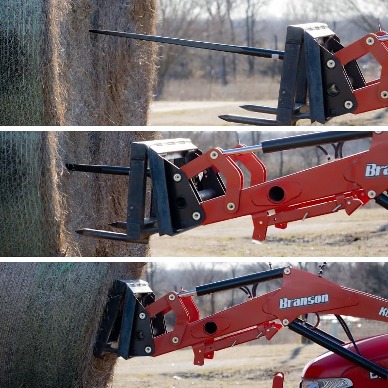 Ag Rite 2-Spear Premium Combo Conus 2 Bale Spears 43 Inch | Weldable Sleeves 3350 lb Capacity | Heavy Duty Hay Handling Attachment | Round and Square Bales Farm Ranch Use