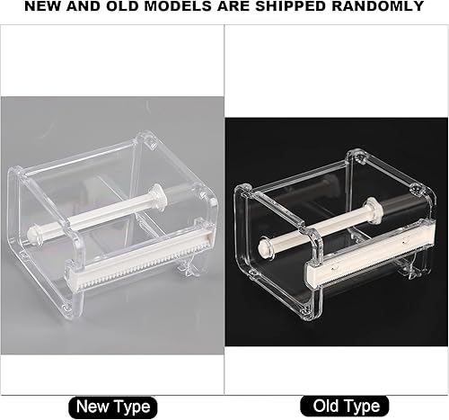 Miniatura 9 de Dispensador de cinta adhesiva transparente, soporte de cinta Washi de escritorio con cortador para oficina (cintas no incluidas) (blanco)
