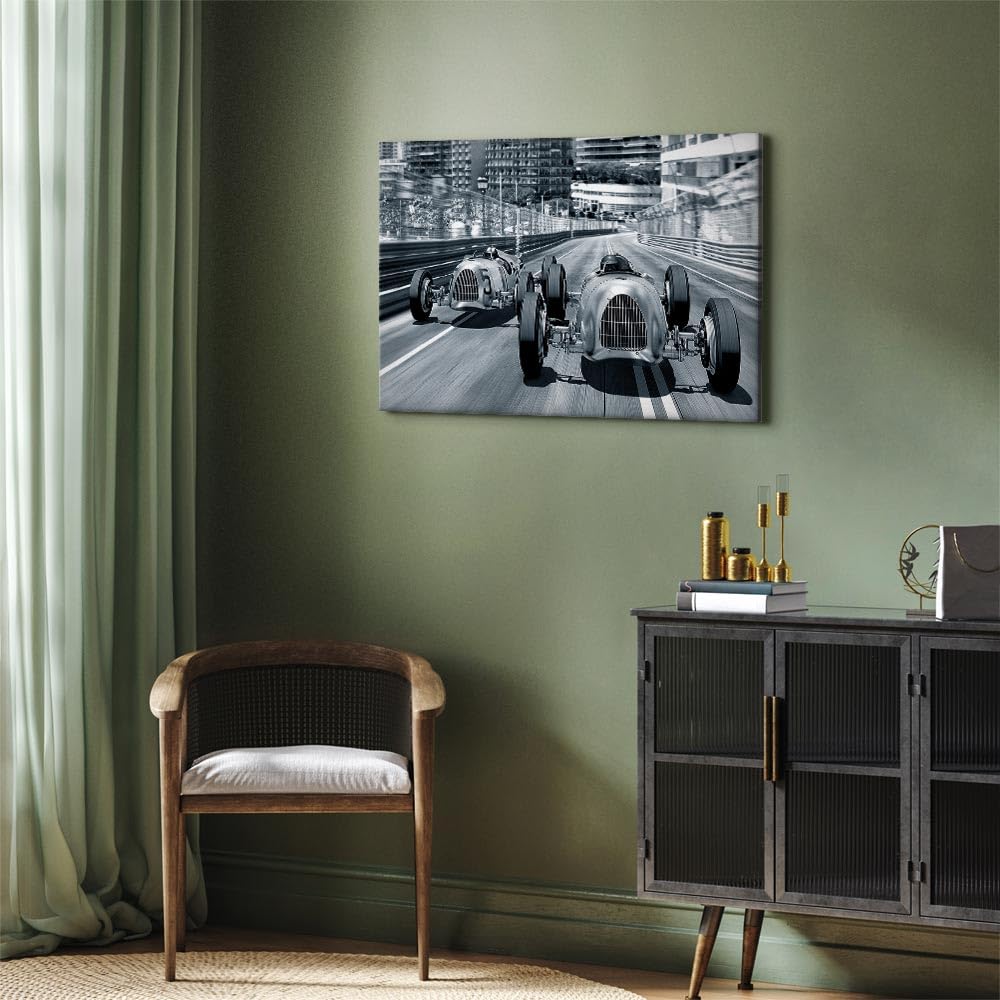 B&D XXL - Akustikbild Poster Auto Vintage, Schallschutz, Wohnzimmer, Büro | Verbessert Raumakustik, reduziert Hall, ideal fürs Büro oder Wohnzimmer, hochwertige Verarbeitung, schnelle Montage, stilvoll