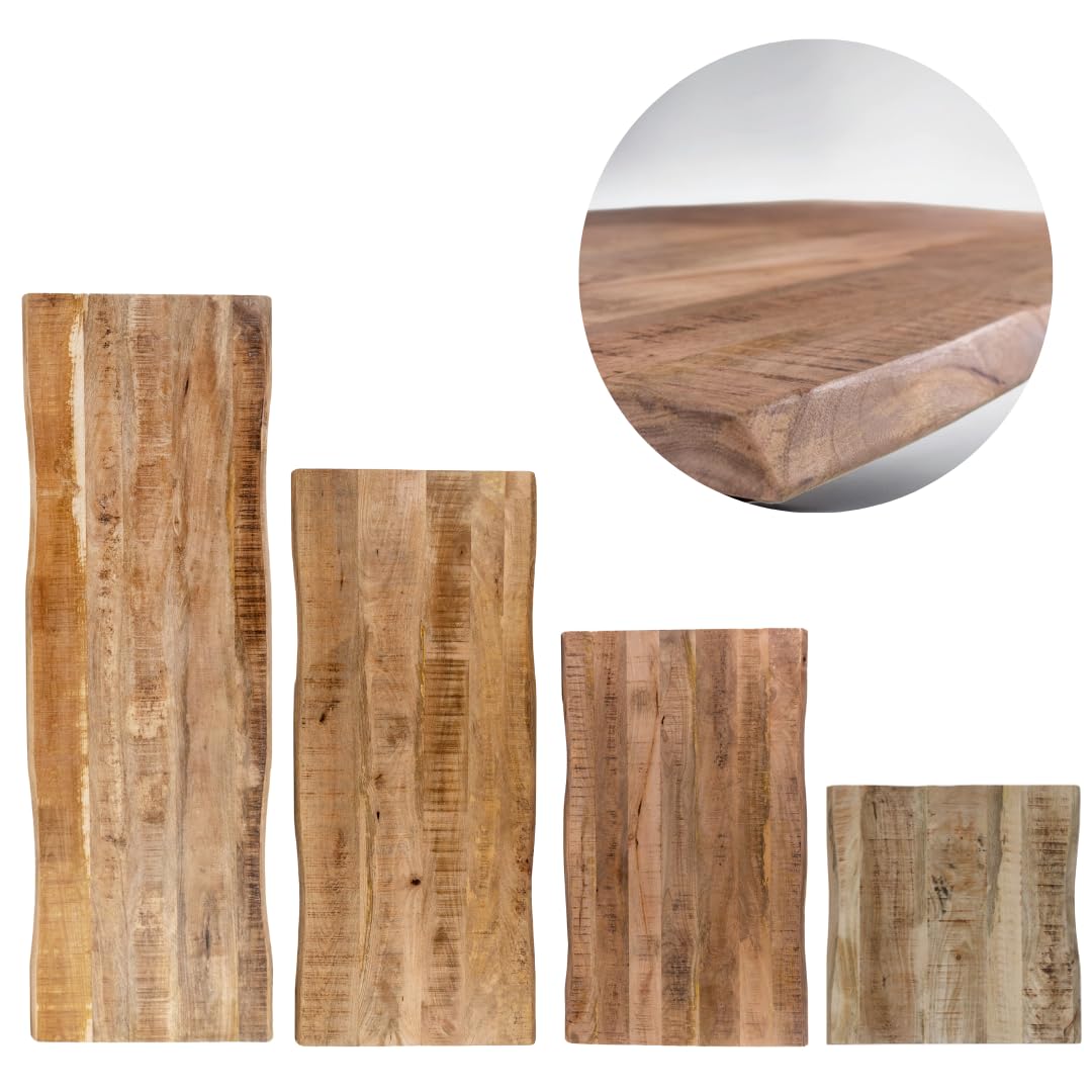 Holzplatte 120x60 cm Mangoholz massiv Baumkante Waschtisch