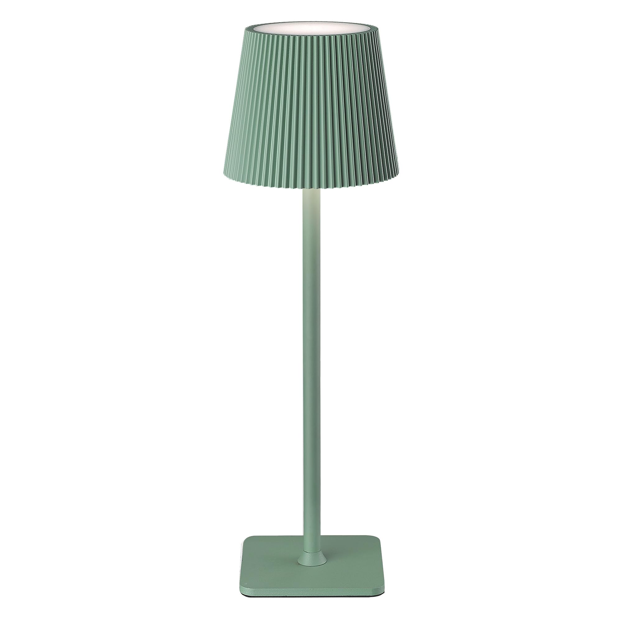 Lampada da tavolo senza fili 1 pezzi Verde VELA TL02 | IP54 | 5200mAh | 3000K-6000K | Touch dimmerabile | 8-10h durata | Giardino, Matrimonio, Terrazza, Cena, Campeggio