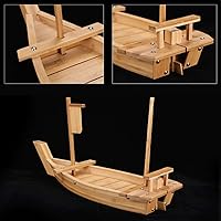 Vista 3 de Bandeja de madera para servir sushi, plato de sushi de 28 pulgadas para restaurante o hogar, bandeja de sushi de gran tamaño para servir platos