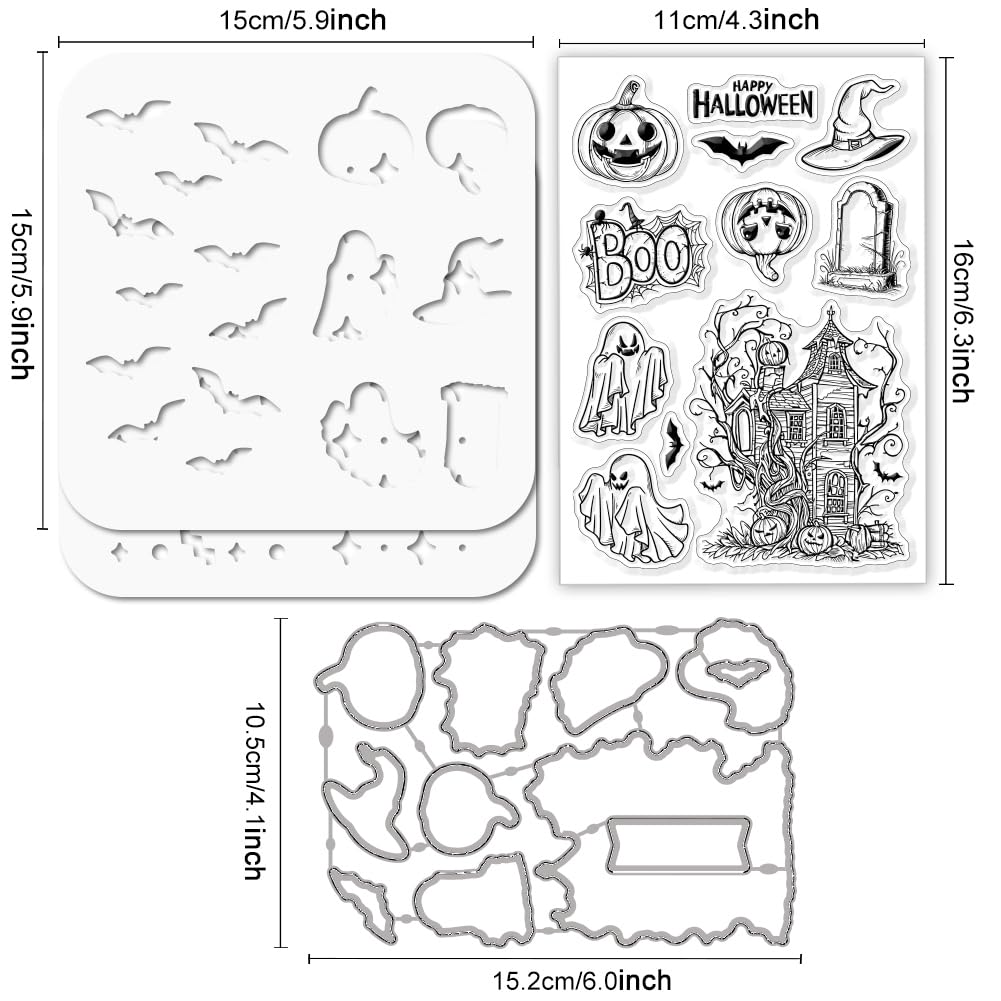 Halloween Tierpuppen Stempel & Stanzformen Set - Transparente Stempel Für Kartenbasteln