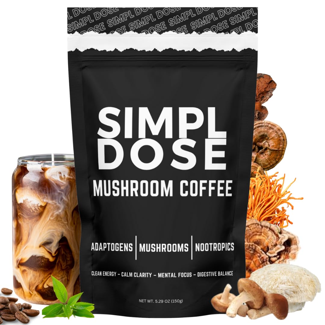 Mushroom Coffee by SIMPL DOSE - Premium Everyday Mushroom Coffee | 30 Servings