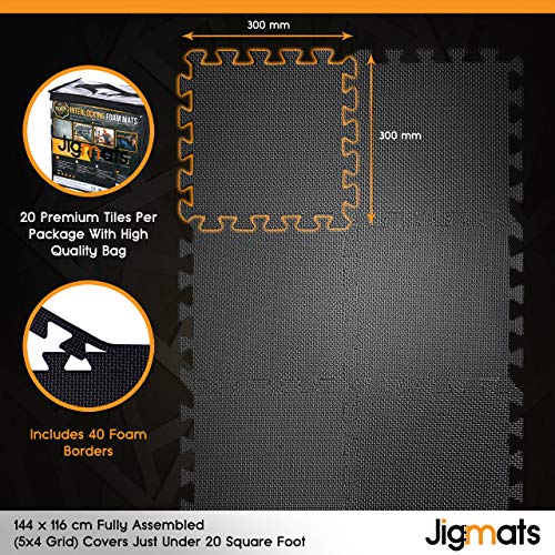 618qvsOKFBL Foam Mats Interlocking Foam Floor Mats 20 Piece Large Gym Mat Exercise Mats Gym Flooring Floor Protector for Floor Mat… - Image 6