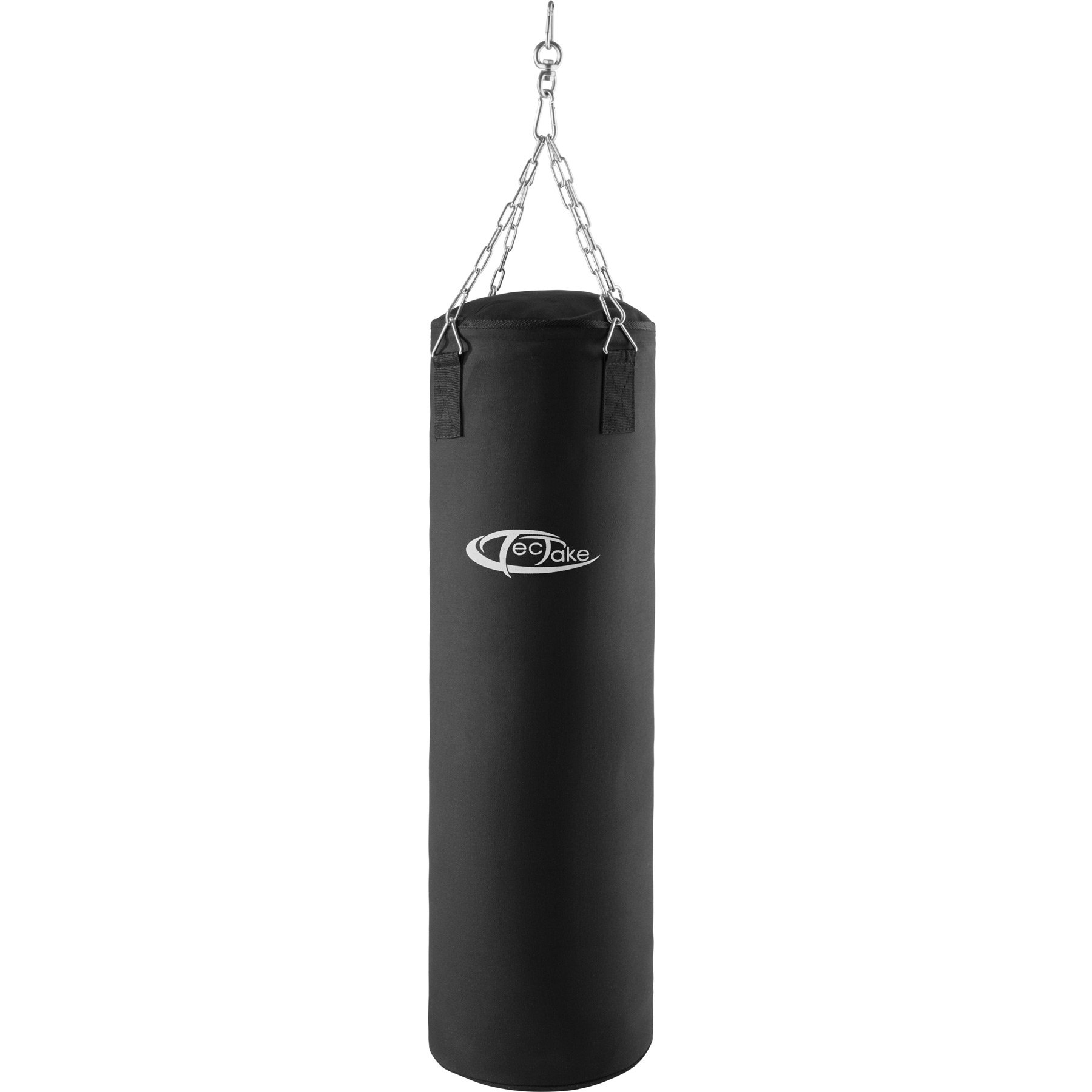 tectake® Sacco da Boxe, Peso 25 kg, Sacco da Boxe con Sospensione a Catena su 4 Punti con Moschettone, Sacca Adulti Ideale Allenamento a Casa, Pugilato, MMA, Muay Thai, Kickboxing, Fitness - Nero