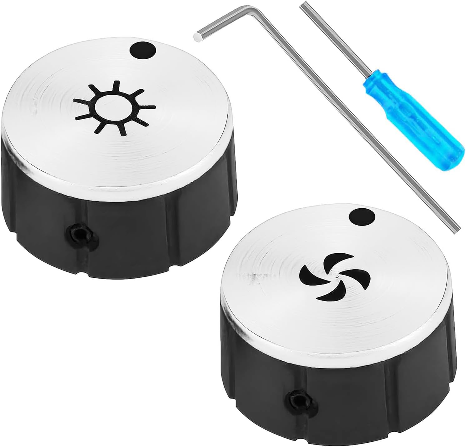 SV08355 Blower and Light Control Knobs,Replacement for Broan E60 E64 Range Hoods Blower Fan Motor and Light Switch,Compatible with SV08355, V08355, 1932986, AP4980185