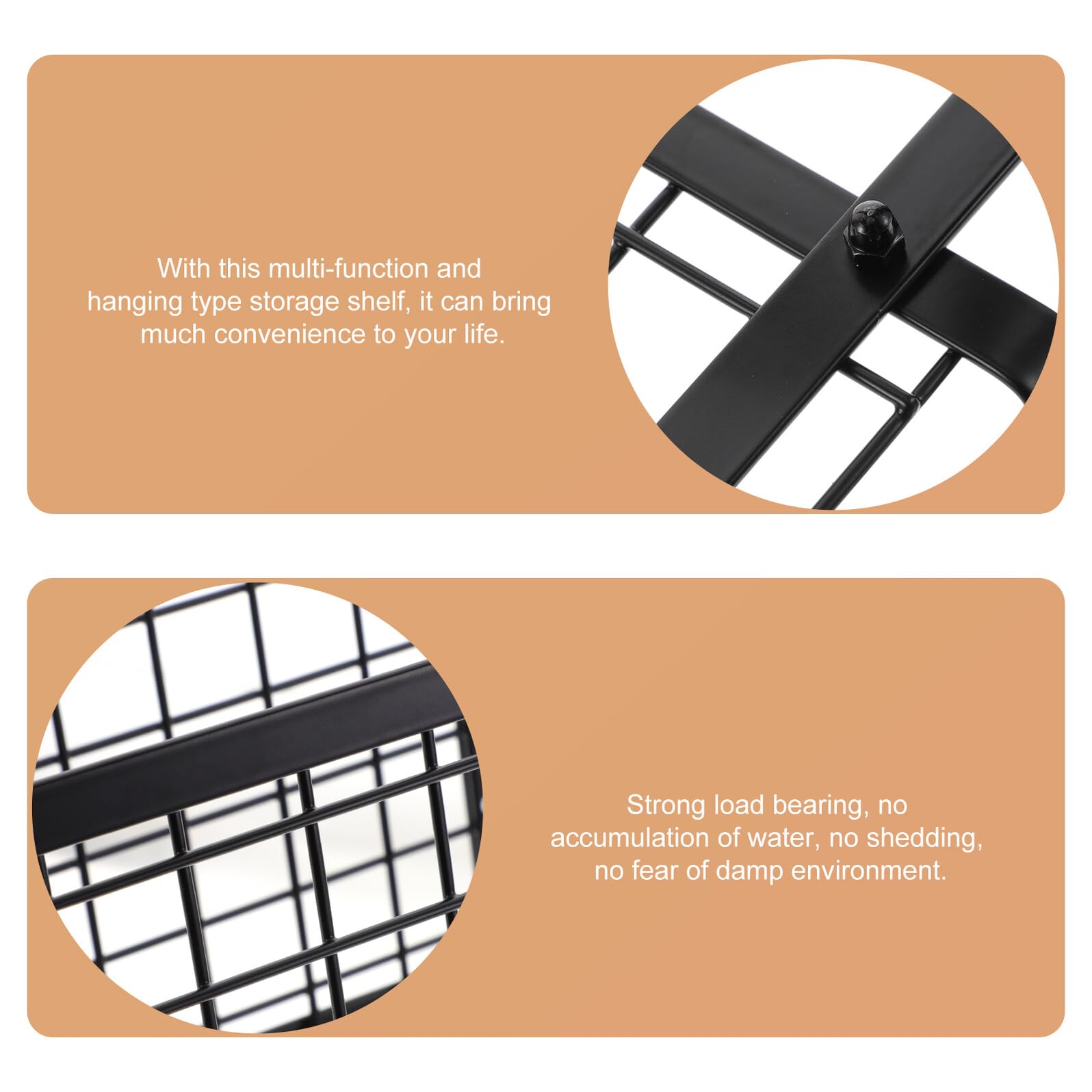 SHINEOFI Organizador Colgante para Cocina Cesta de Alambre Negro, Estante de Acero al Carbono para Verduras Alta Capacidad Necesidad de Clavos
