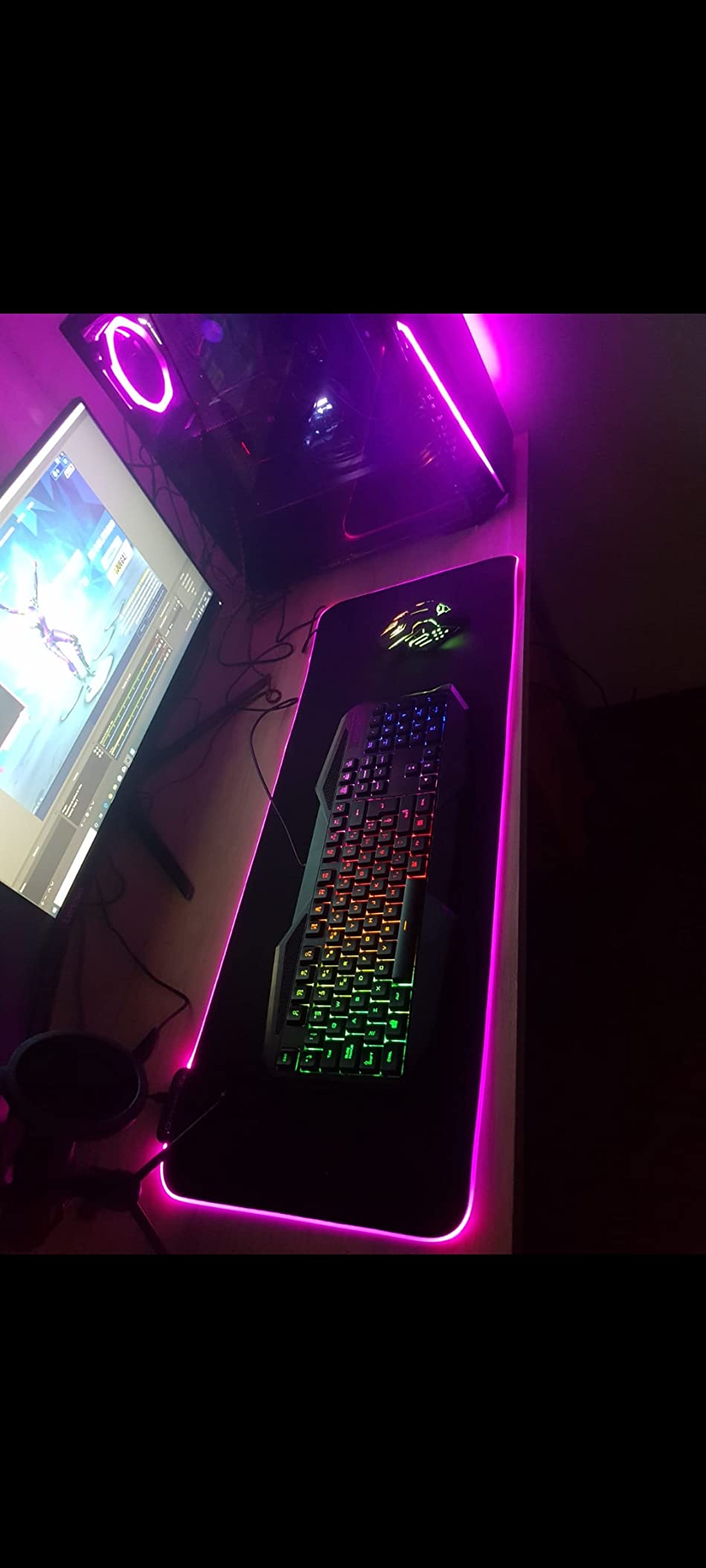 SPOWAY Alfombrilla De Ratón RGB, Resistente Al Agua, Antideslizante, 80