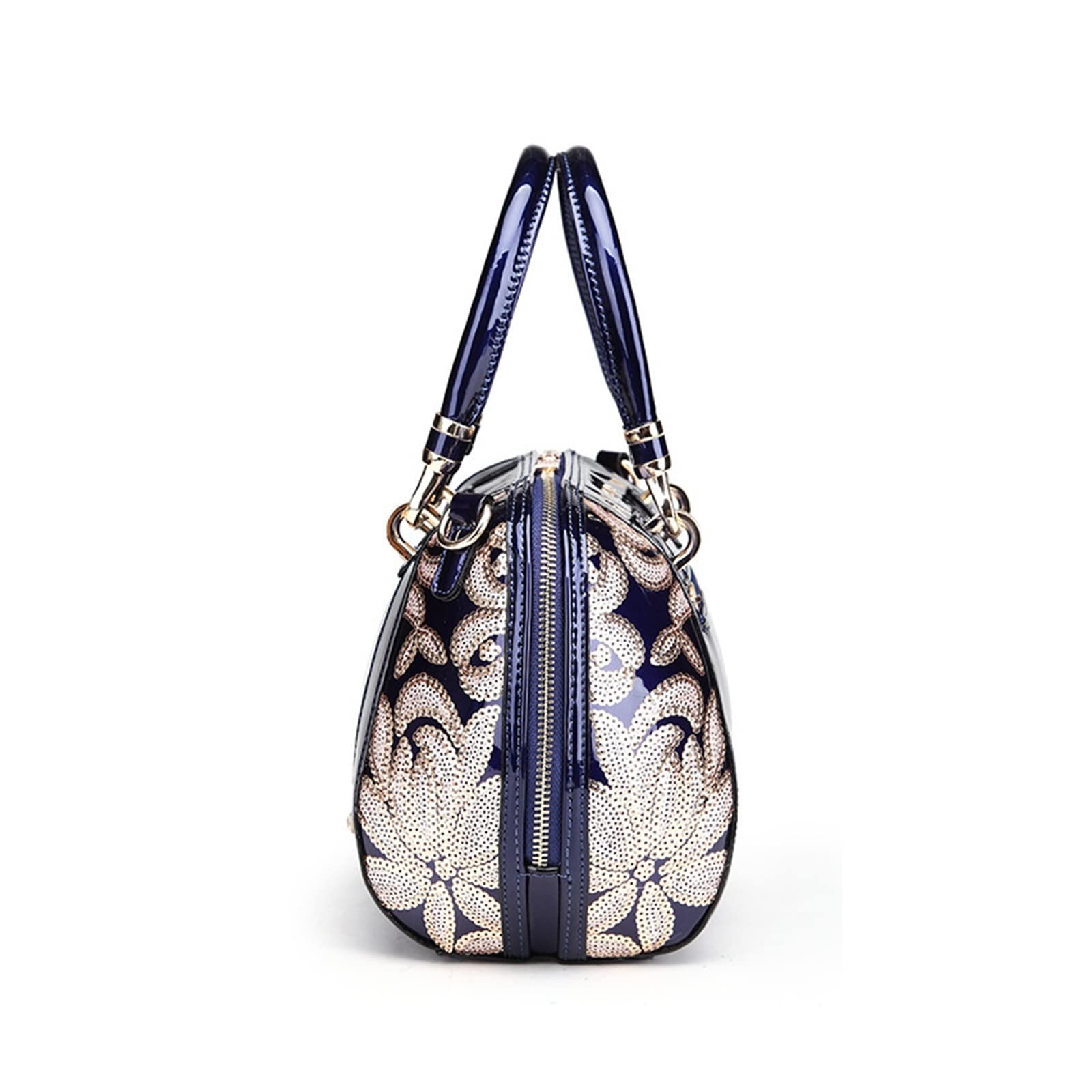 Damska torebka ze skóry lakierowanej na ramię Crossbody Torba damska(Black)