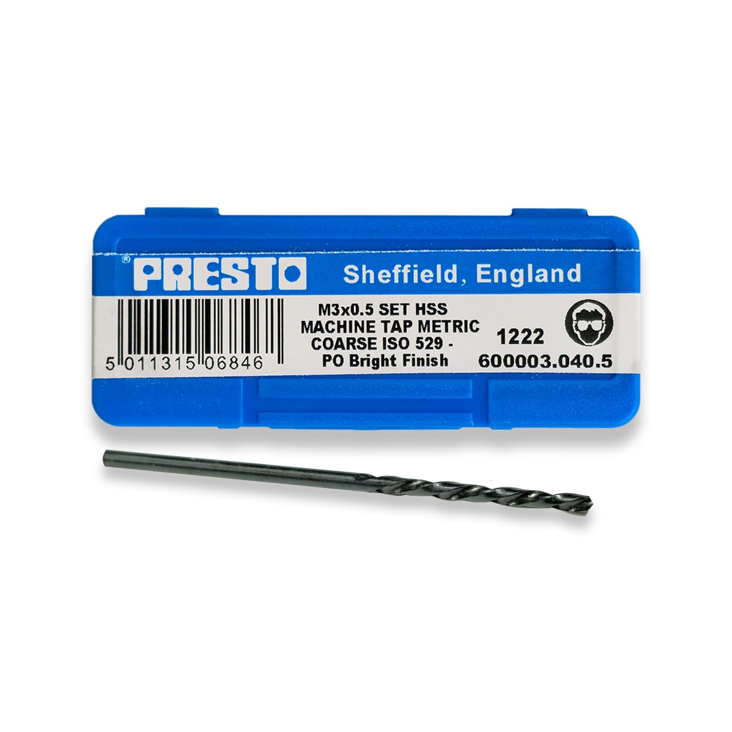 Rdgtools Presto M3 X 0.5 Hss Metric Hand Tap Set (Pack Of 3) 600003.040.5 & 2.5Mm Hss Tapping Drill From