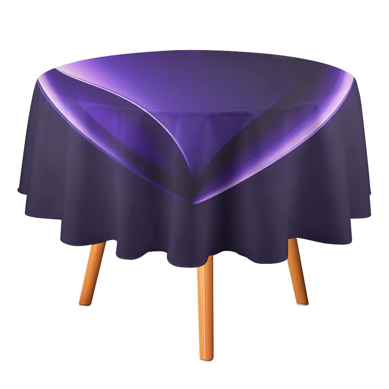 SMAZDFXX Purple Love Tablecloth 70x70in Round Table Cloth Durable Polyester, Washable Stain Resistant Table Cover for Indoor Outdoor (Picnic, Dining, Party)