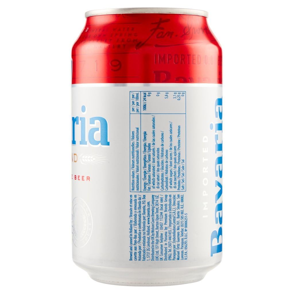48x BIRRA Bavaria 0.0% Birra Analcolica, alkoholfrei Dosen Bier 0% Alk. 0,33l Flasche + Italian Gourmet polpa 400g