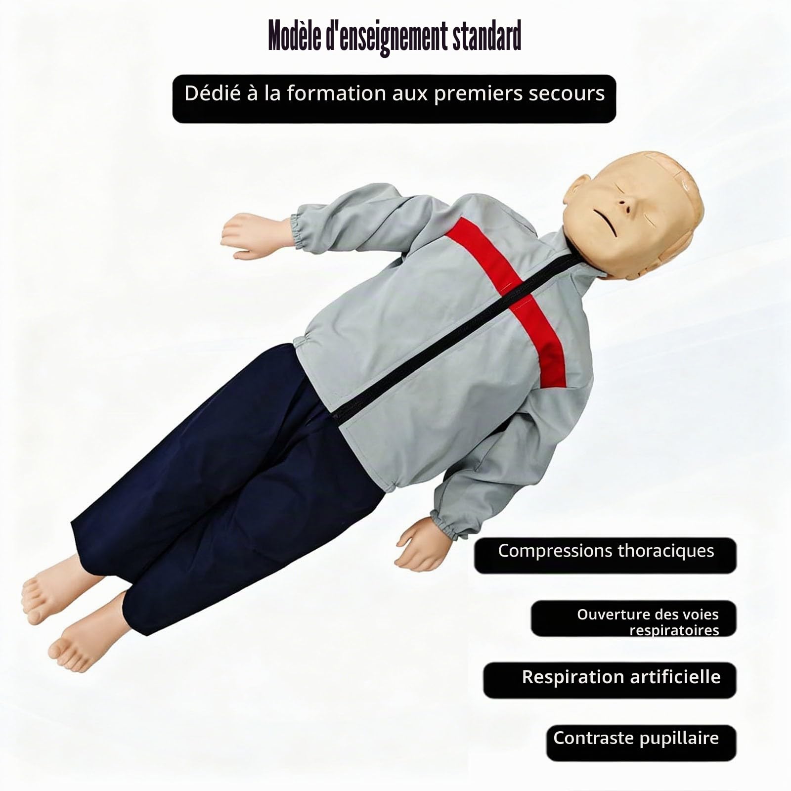 ELZEM Mannequins de Secourisme Enfant Mannequin de CPR Infantile de Réanimation Cardiopulmonaire pour L'éducation et l'enseignement des Patients A