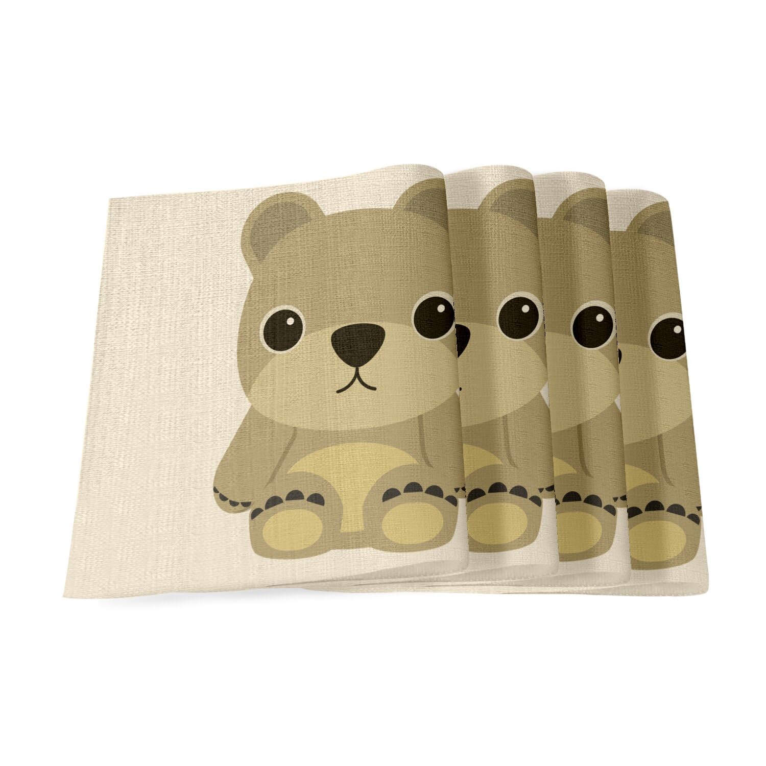 Sets de table en lin pour enfant de qualité supérieure motif ourson grand format