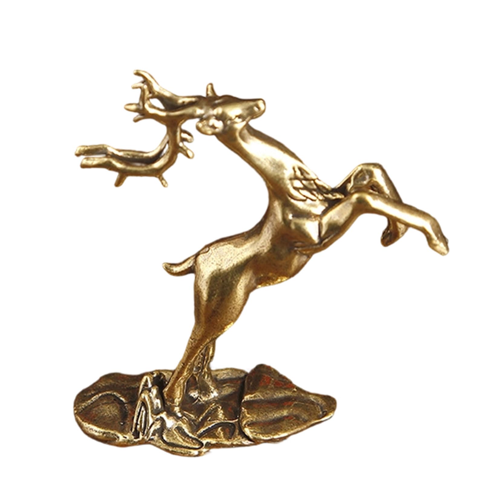 Piceioep Handcrafts Deer Figurine Symbolizing Growth and Achievement Sculpture Statue for Home Shelf Display and Collection Traditional Craft Collectible