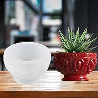 Vista 4 de Moldes de macetas de flores de concreto de silicona, moldes de plantador de cemento y arcilla de silicona, moldes redondos de cuenco de resina