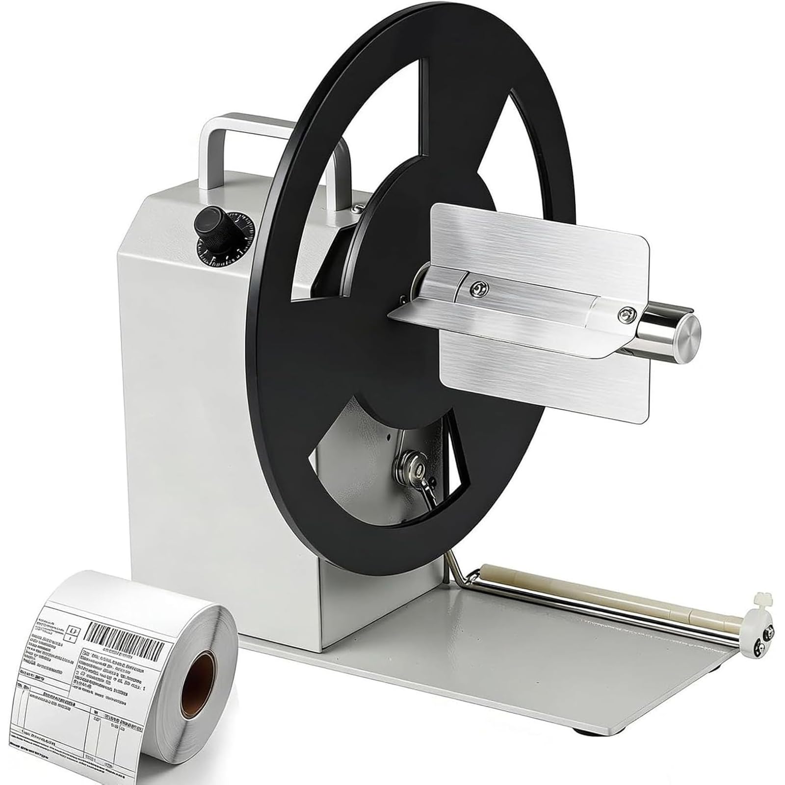 Adtzpc Automatic Label Rewinder, Bidirectional Tags Label Rewinder Machine, Rewinding Width 120mm & Diameter 230mm, Adjustable Speed 1-10"/s, Auto-sync with Printers for Clothing Labels and Barcodes