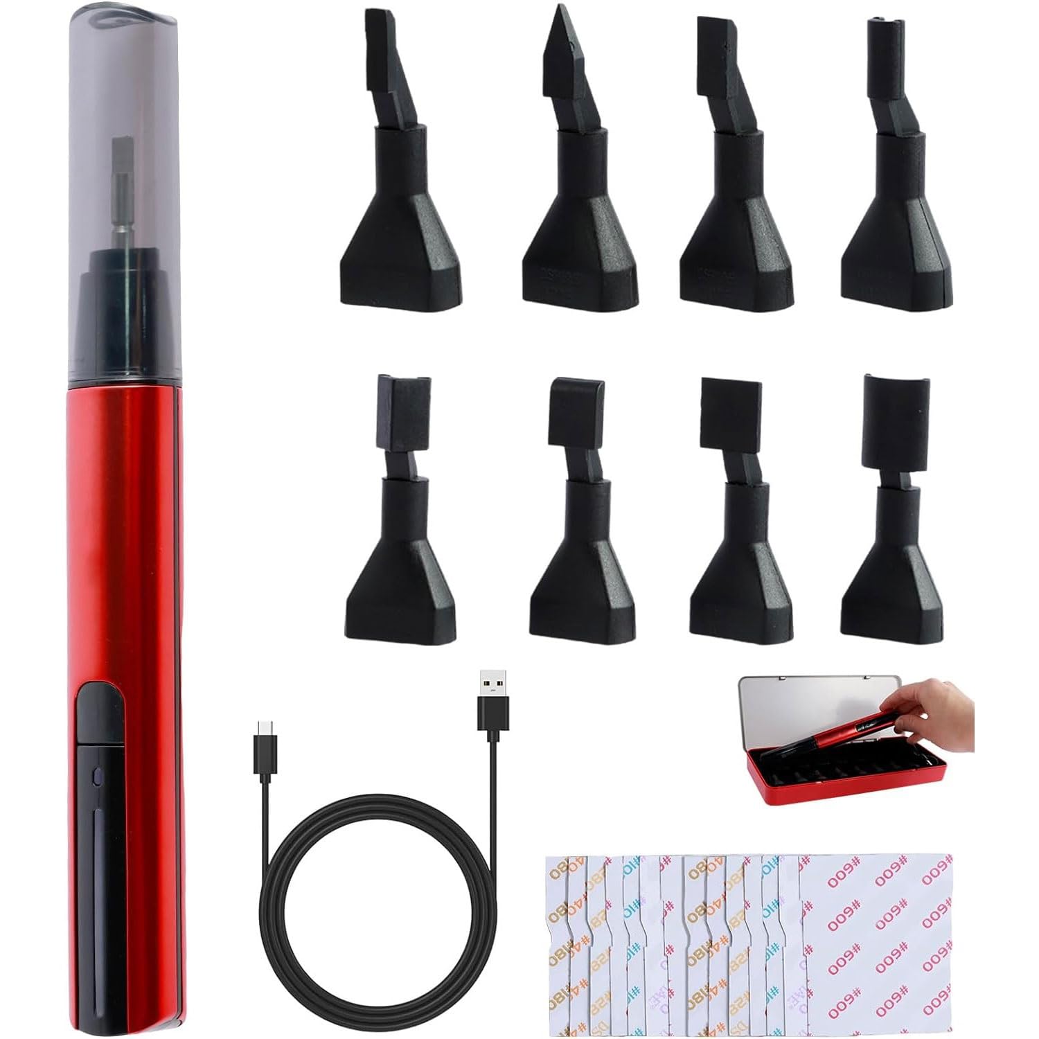 Reciprocating Sander Set,USB Rechargeable Mini Sanding Pen with 3 Gears Adjustable,Sanding Pen Polishing Machine,Overload Protection,for Grinding Polishing Surfaces