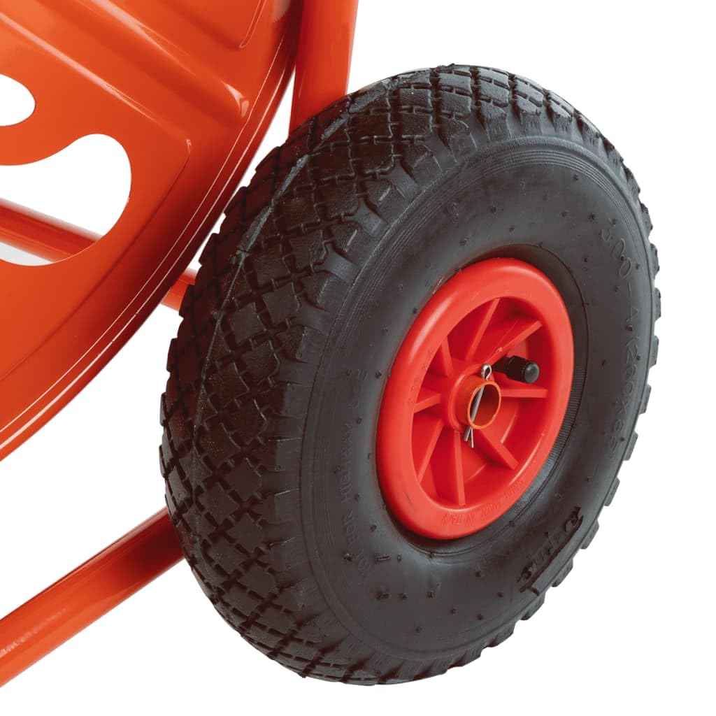 Schlauchwagen 140 m 3/4 Zoll Stahl | Pulverbeschichtete Stahlkonstruktion, drehbare Außentülle, Handkurbel, mit Rädern