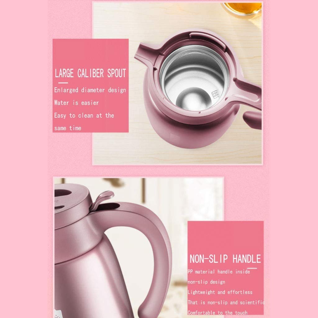Thermokaraffe Thermokanne Haushalt 304 Edelstahl Vakuum Große Kapazität Kaffeeisolierte Wasserkocher Langlebige Thermoskanne (Color : A)