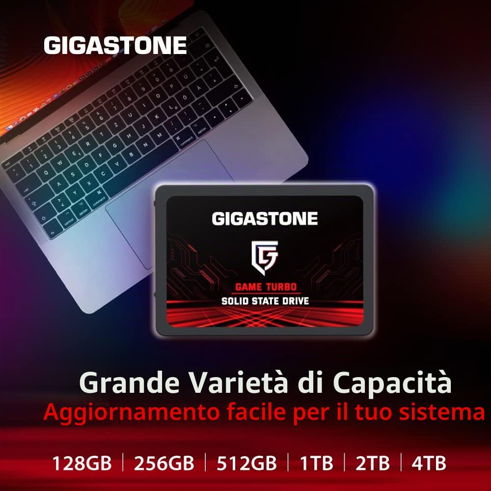 Gigastone SSD SATA III 128GB (3 Pack) 2,5" SSD interno 3D NAND Internal Solid State Drive Compatibile con Laptop e PC Desktop 2.5 Inch Velocit? di Lettura fino a 520MB/s SLC Cache Performance