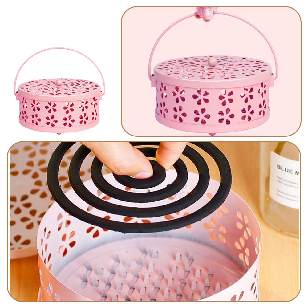 2 Piezas contenedor portátil en Espiral,Soporte Bobina Mosquitos,Quemador de Incienso Portátil,para casa, Oficina, jardín, Piscina, Camping, Estudio de Yoga, Hotel, Biblioteca