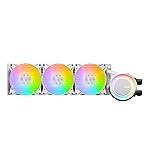 MSI MAG CORELIQUID E360 White CPU Liquid Cooler - Enlarged Copper Cold Plate, ARGB Blockhead & FDB Fans, Dual-Chamber Water Block, Split-Flow Radiator, Mystic Light Supported - AMD & Intel Compatible