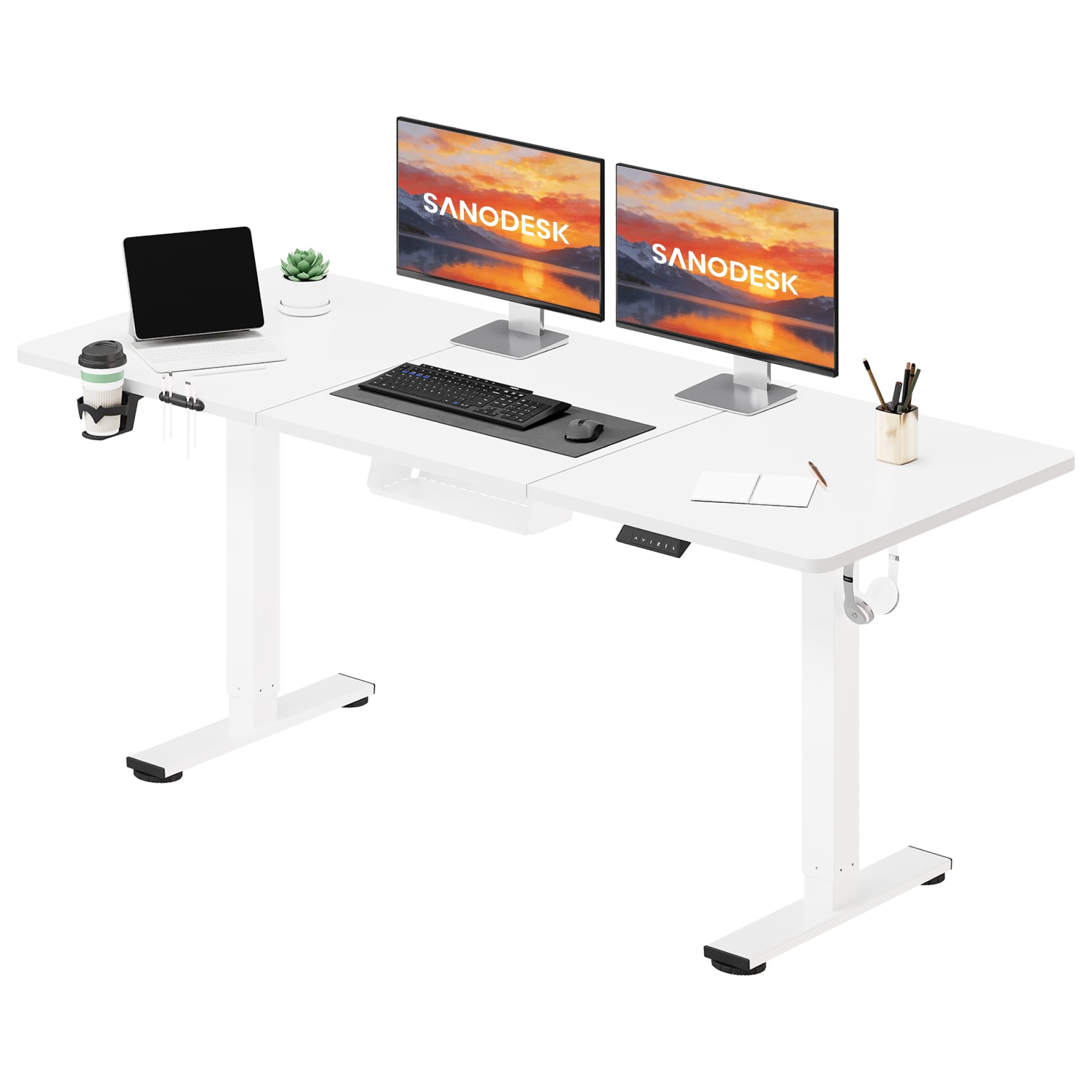 SANODESK Höhenverstellbarer Schreibtisch Elektrischer Ergonomischer Schreibtisch