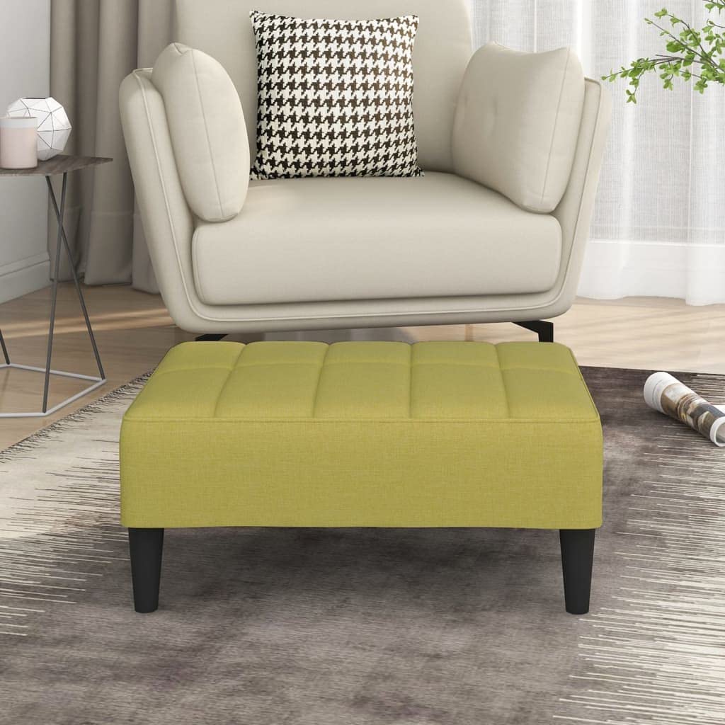 vidaXL Fußhocker, Sitzhocker Sitzbank mit gepolstertem Sitz, Polsterhocker Hocker für Wohnzimmer, Fußbank Fußablage, Modern, Grün Stoff
