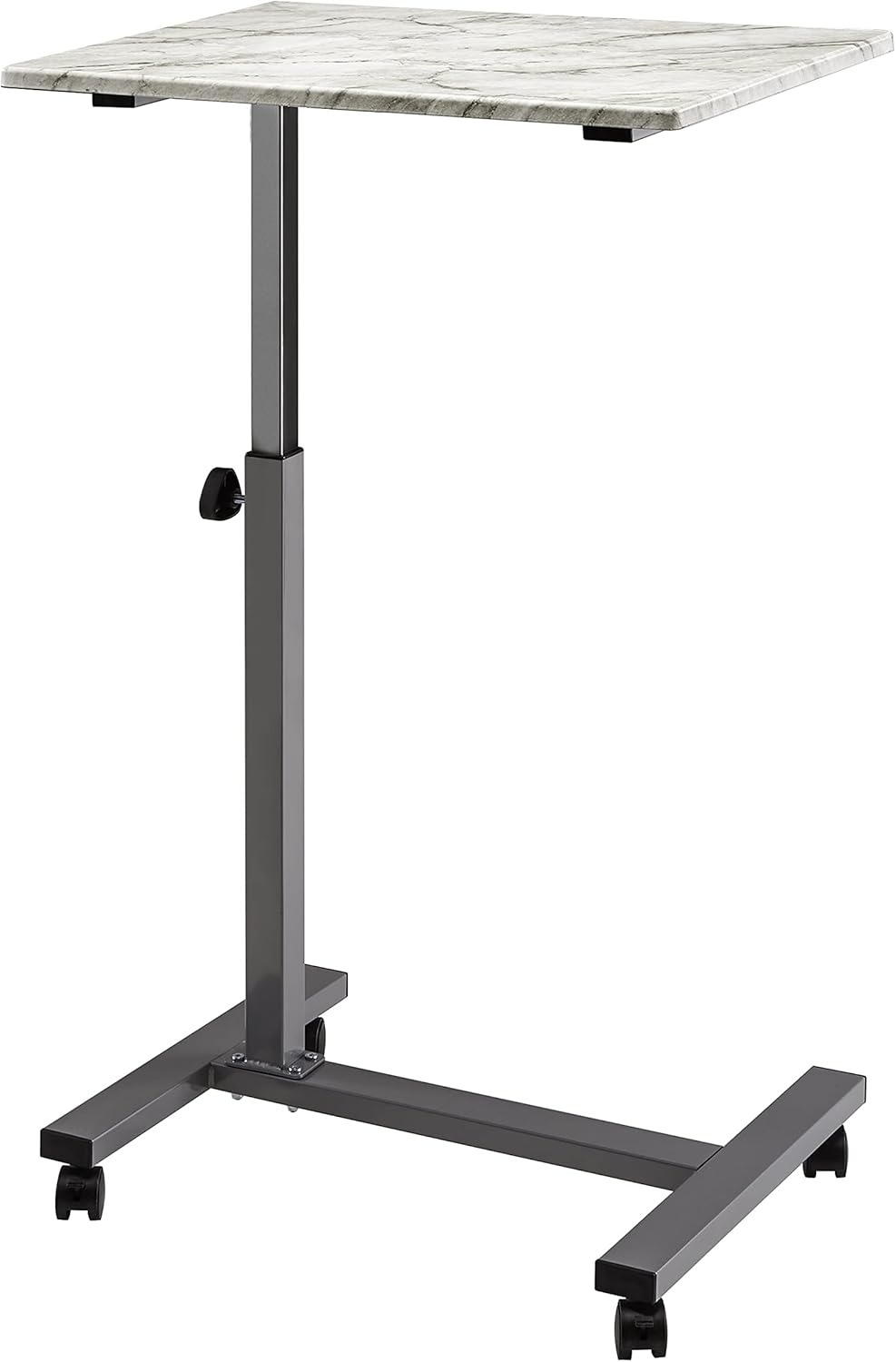 Seville Classics Airlift Sit Stand Mobile Height Adjustable Laptop Podium Computer Workstation Classroom Home Office Medical Table w/Wheels, Overbed (23.6"), Faux Marble/Silver : Everything Else