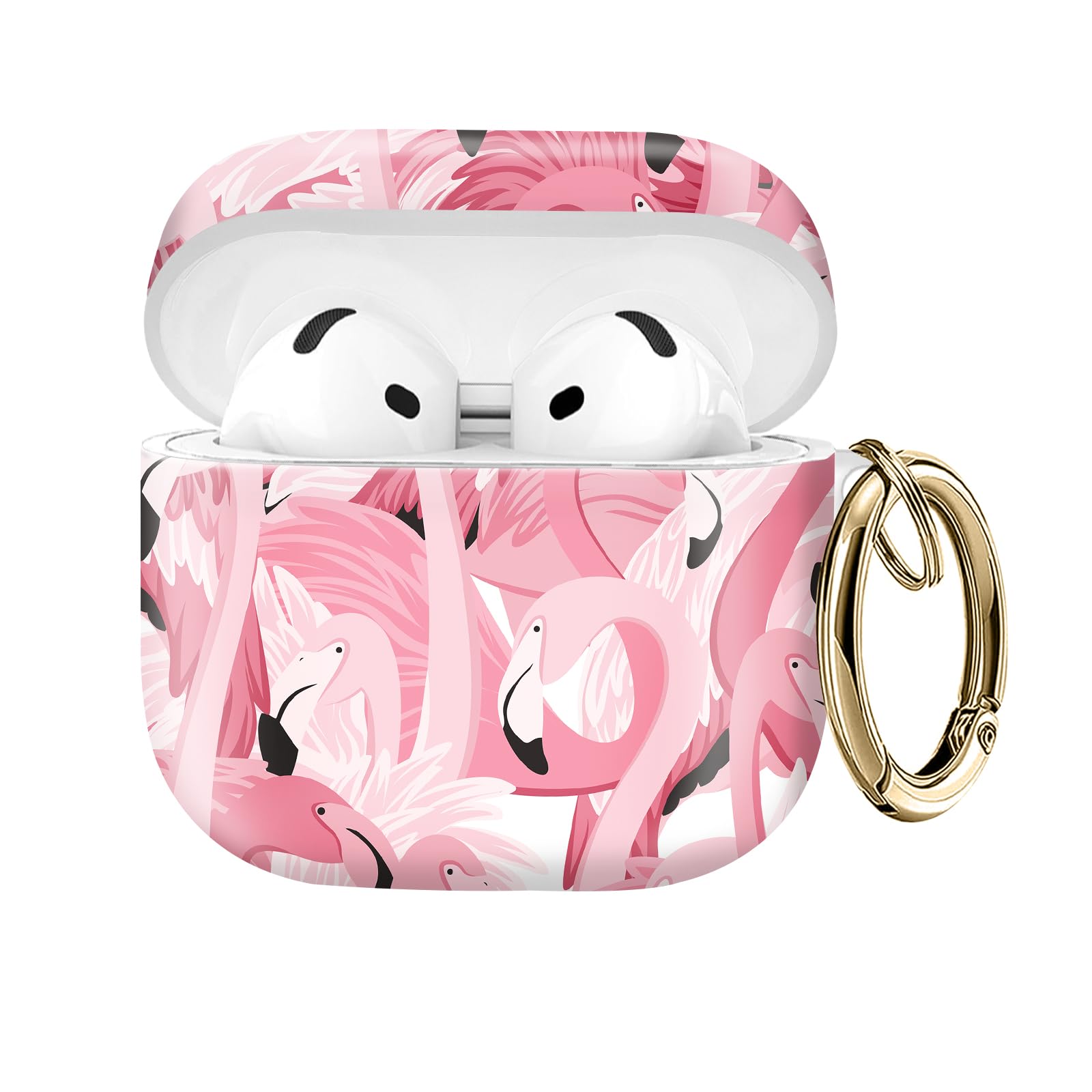 Compatible with AirPod 4 Protective case with Gold Key Ring for 2024 Fourth Generation AirPod. Shockproof, dustproof, Wireless Headphone Protective