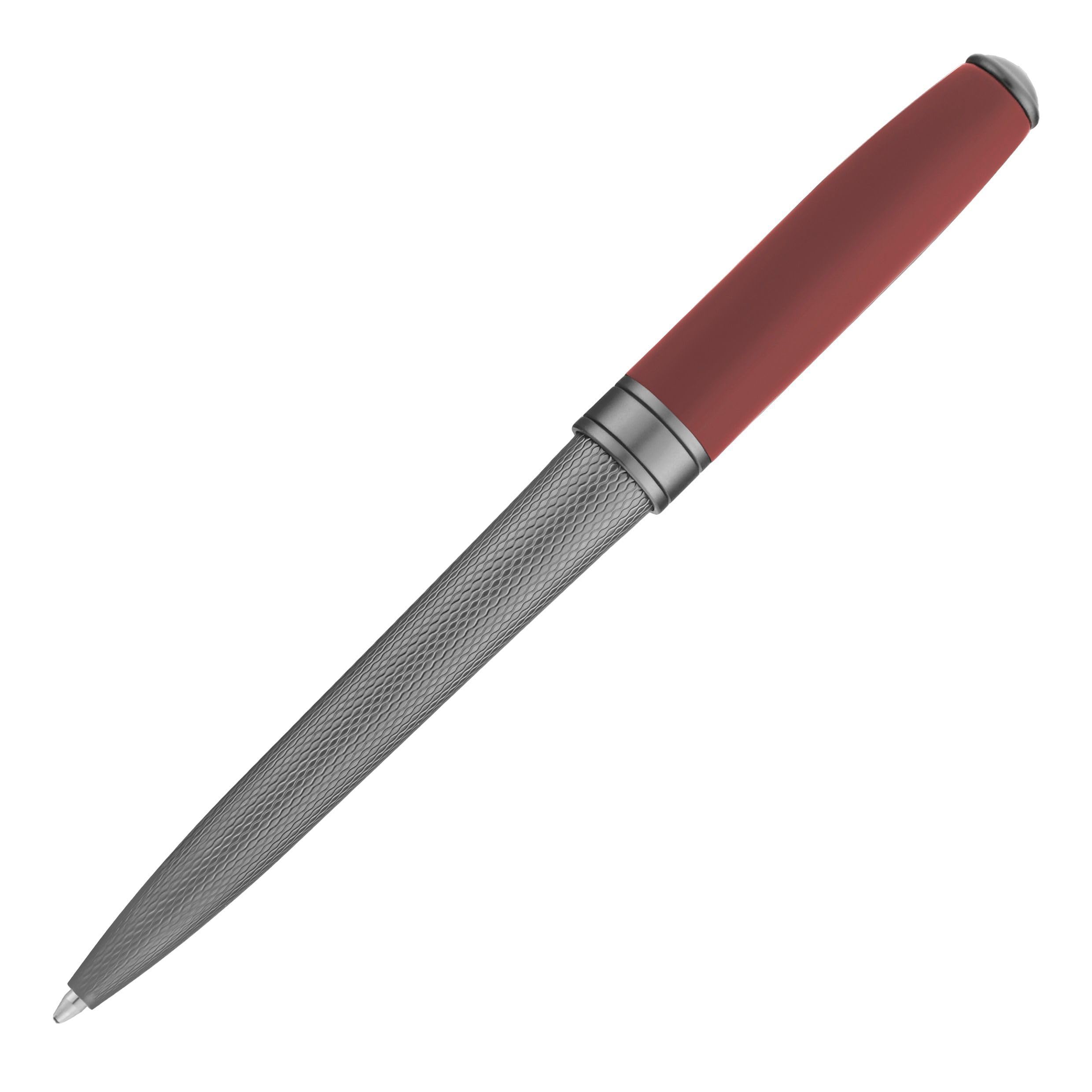BOSS HUGO Essential Active Długopis z mosiądzu, kolor niebieski, 14 cm, 39 g (czerwony)