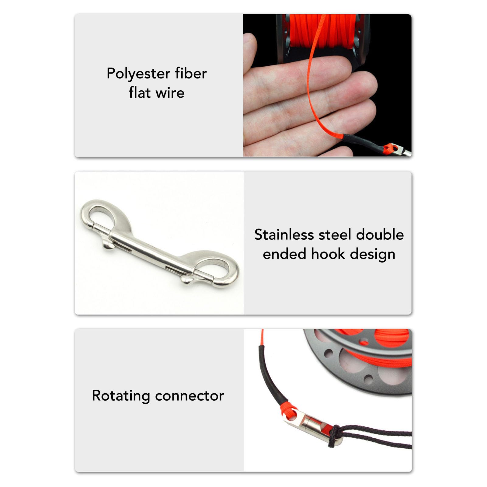 Keenso Roule de Ligne de Plongée de 15 M, Bobine de Ligne de Plongée en Aluminium Aéronau
