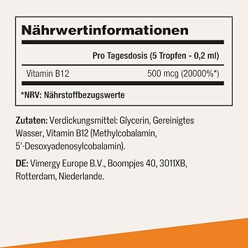 VIMERGY Vitamin B12 Flüssig Testgröße 30 ml Vegan